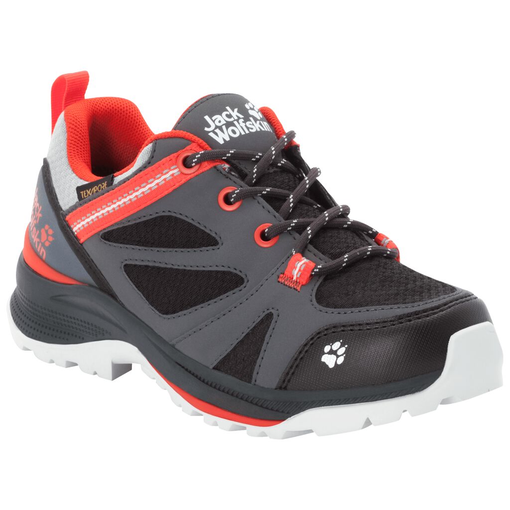 Jack Wolfskin FORCE STRIKER TEXAPORE LOW Gyerek Túracipő Bíborvörös/Világos Zöld - DLOPIY-096